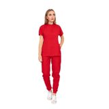 Nur Medikal Giyim Kırmızı Çağla Model Çıt Çıtlı Hakim Yaka Soft Likra Forma Hemşire Doktor Scrubs Hastane Takımı, 2XL