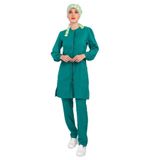 Nur Medikal Giyim Lina Model Ameliyathane Yeşili Soft Likra Tesettür Hemşire Doktor Forma Takımı Scrubs, 2XS