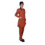 Nur Medikal Giyim Lina Model Kiremit Soft Likra Tesettür Hemşire Forma Takımı Scrubs, 2XL Beden