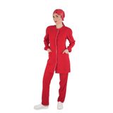 Nur Medikal Giyim Lina Model Kırmızı Soft Likra Tesettür Forma Takımı Scrubs, S Beden