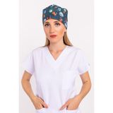 Nur Medikal Giyim Master Likra Virüs Desenli Doktor Hemşire Hastane Cerrahi Bone