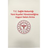 Nur Medikal Giyim Sağlık Bakanlığı Yeni Kıyafet Yönetmeliğine Uygun Saten Scrubs Arması, 8 cm, Beyaz-Kırmızı