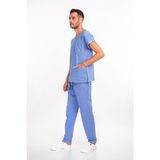 Nur Medikal Giyim Scrubs - Cerrahi Üniforma - Doktor Hemşire Nöbet Hastane Takımı - Dokuz Eylül Mavisi - XL