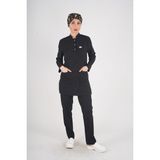 Nur Medikal Giyim Siyah Renk Sakura Model Tesettür Doktor Hemşire Scrubs Üniforma Takımı - 2XL