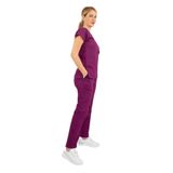 Nur Medikal Giyim Unisex Açık Mürdüm Likralı Hemşire Doktor Üniforması Scrubs, 2XL