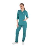 Nur Medikal Giyim Unisex Ameliyat Yeşili Violet Model Scrubs Takım, Doktor Hemşire Üniforması, 2XL Beden