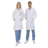 Nur Medikal Giyim Unisex Beyaz Doktor Hekim Klasik Yaka Vizit Önlük, Uzun Kollu, Uzun Boy, Sağlık Bakanlığı Yönetmeliğine Uygun