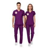 Nur Medikal Giyim Unisex Byzantium Mor Soft Likra Scrubs Ebe Üniforma Takımı, 2XL