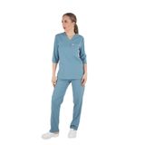 Nur Medikal Giyim Unisex Cool Petrol Mavi Violet Model Scrubs Takım, Doktor Hemşire Üniforması, 2XL Beden