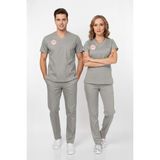 Nur Medikal Giyim Unisex Gri Teknik Hizmetler Scrubs Üniforma Takım Neutral Gray (Sağlık Bakanlığı Yeni Yön.uygun) - XS