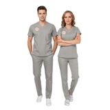 Nur Medikal Giyim Unisex Gri Teknik Hizmetler Scrubs Üniforma Takımı, Neutral Gray, 2XS Beden