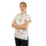 Nur Medikal Giyim Unisex Kelebek Desenli Hemşire Doktor Cerrahi Hastane Scrubs Forma, 2XL
