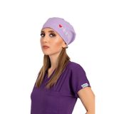 Nur Medikal Giyim Unisex Lila Kalp Ritim Desenli Doktor Hemşire Hastane Medikal Cerrahi Bone