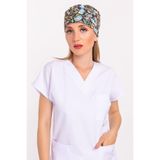 Nur Medikal Giyim Unisex Master Likra Test Desenli Cerrahi Bone, Çok Renkli