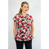 Nur Medikal Giyim Unisex Mickey Mouse Desenli Doktor Hemşire Cerrahi Tek Üst Forma, Pudra, 2XS