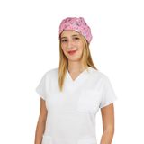 Nur Medikal Giyim Unisex Pembe Güzellik Desenli Cerrahi Bone Doktor Hemşire Saç Bone