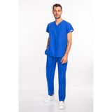 Nur Medikal Giyim Unisex Saks Mavi Soft Likralı Cerrahi Doktor Hemşire Scrubs Takım