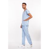 Nur Medikal Giyim Unisex Soft Likra Bebe Mavi Hemşire ve Doktor Üniforması Cerrahi Takım Scrubs, 2XL