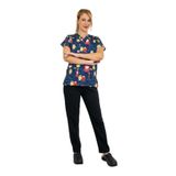 Nur Medikal Giyim Unisex Yağmurlu Baykuş Desenli Cerrahi Doktor Hemşire Hastane Scrubs Üniforma Takımı, 2XL