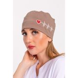 Nur Medikal Giyim Vizon Kalp Ritim Desenli Unisex Cerrahi Bone, Doktor Hemşire Hastane Medikal