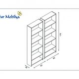 Nur Mobilya Yağmur 2li Kitaplık Arkalıksız Model Ceviz