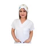 Nur Ortopedi Doktor Hemşire Bonesi, Beyaz Baykuş Desenli Cerrahi Bone, Medikal Bone