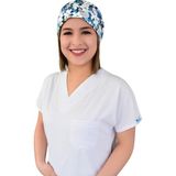 Nur Ortopedi Mavi Beyaz Çiçekli Doktor Hemşire Hastane Medikal Cerrahi Bone