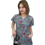 Nur Ortopedi Nurse Life Doktor Hemşire Hastane Cerrahi Tek Üst Forma - XL