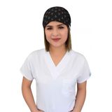 Nur Ortopedi Unisex Siyah Çapa Desenli Doktor Hemşire Aşçı Bonesi