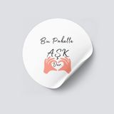 Nur Print Yapışkanlı Sticker, Yuvarlak Etiket, Parlak Kuşe 'bu Pakette Aşk Var' Yazılı - ,4 cm