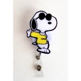 Nur Sarı Kazaklı Snoopy Temalı Yoyo Yaka Kartlığı - 1 Adet - Sarı - Beyaz