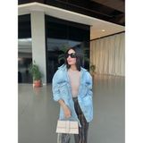 Nur Sönmez Fashion Mavi Denim Gömlek Ceket - 05M-Mavi