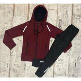 Nural -8-10-12-14-16 Yaş Scoba Kumaş Eşofman Takımı - 8 Yaş - Bordo - Siyah