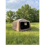 Nurcamp Fischer 6-8 Kişilik Tenteli Fresh&black Şişme Çadır (Baca Çıkışlı) 250X290X190CM - Kahverengi