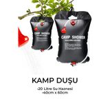 Nurcamp Güneş Enerjili Portatif Katlanır Su Deposu 20 Litre Kamp Duşu