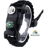 Nurcamp Out-4300 Paracord Hayatta Kalma Bilekliği Siyah