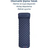 Nurcamp Pompasız Ayakla Şişen Tek Kişilik Katlanır Kamp Yatağı Lacivert