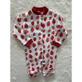 Nurcan Bebe Çilekli Tulum - Kırmızı - 3 Ay