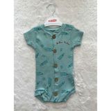 Nurcan Bebe Düğmeli Kalemli Şort Tulum - Mint - Yeşil - 9 - 12 Ay