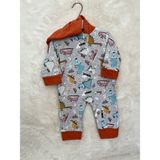 Nurcan Bebe Fermuarlı Dinozorlu Tulum - 1 Yaş - Hardal