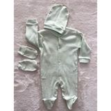 Nurcan Bebe Patikli Jakarlı Üçlü Tulum Set - Ekru - 6 Ay