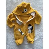 Nurcan Bebe Peluş Tulum - Hardal - 1 Yaş