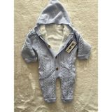 Nurcan Bebe Saç Örgülü Peluş Tulum - Mavi - 6 Ay