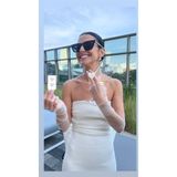 Nurcanilirboutique Beyaz düz tül eldiven kolluk