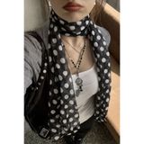 Nurcanilirboutique organze tül puantiyeli fular