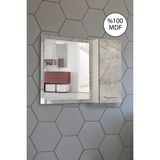Nurcelant Aynalı Banyo Dolabı 80 cm Üst Modül Lagina - Açık Gri