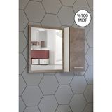 Nurcelant Aynalı Banyo Dolabı 80 cm Üst Modül Mdf Gordion - Koyu Kahve