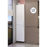 Nurcelant Kombi Dolabı 210 cm Beyaz MDF ile Modern Tasarım ve Geniş Depolama Alanı