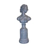 Nurdan Home - Mermer Efektli Lafayette Büstü Polyester Heykel - Büyük Boy (44 cm)