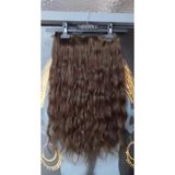 Nurdan Trend Peruk Yarımay + 2 Yan 170 gr 65-70 cm Gerçek Saç Çıtçıt Kahve Renk